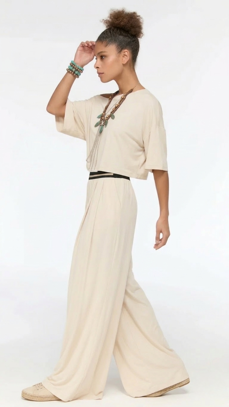 LAMANTE NATÜREL KETEN BOL KESİM BLUZ