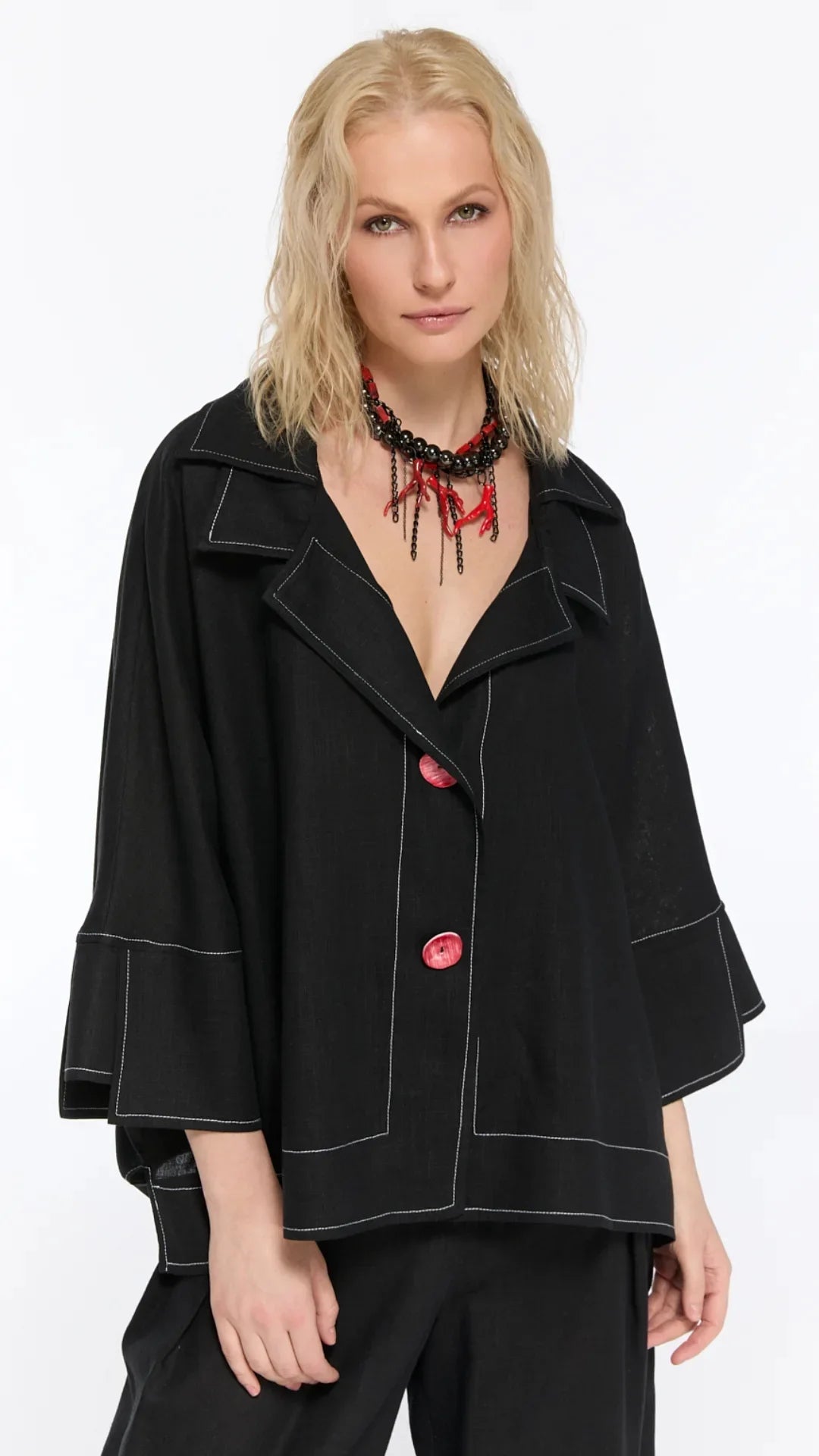 LAMANTE OVERSIZE KETEN BLUZ