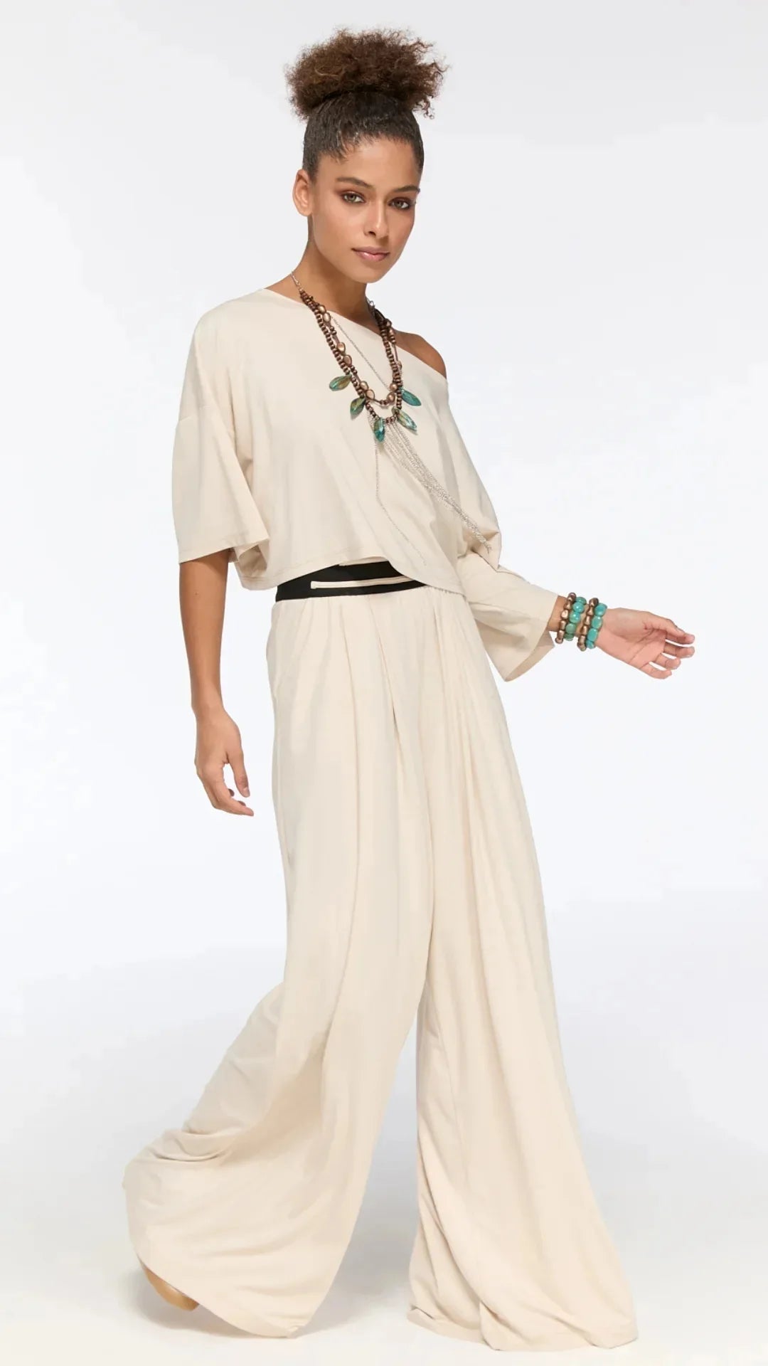 LAMANTE NATÜREL KETEN BOL KESİM BLUZ