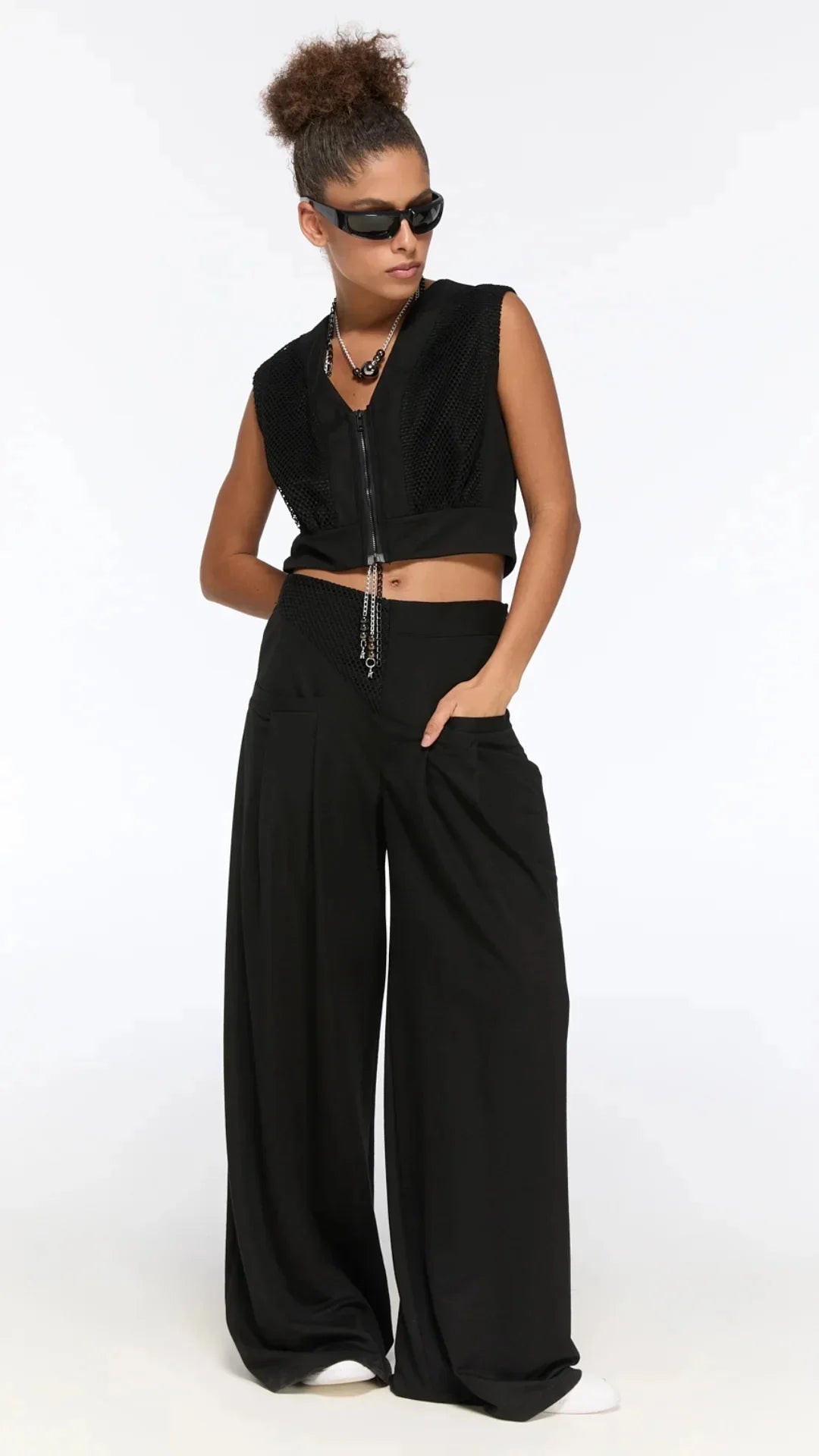 LAMANTE ÖNDEN FERMUARLI CROP BLUZ