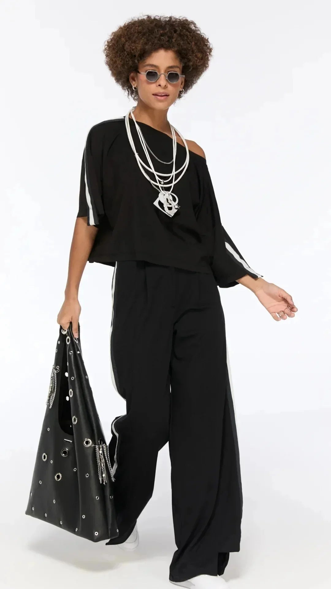 LAMANTE TEK OMUZ DETAYLI RAHAT KESİM BLUZ