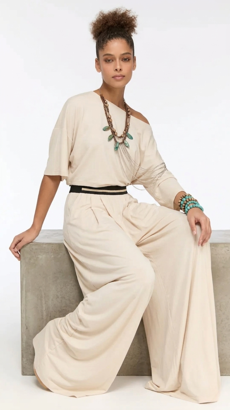 LAMANTE NATÜREL KETEN BOL KESİM BLUZ