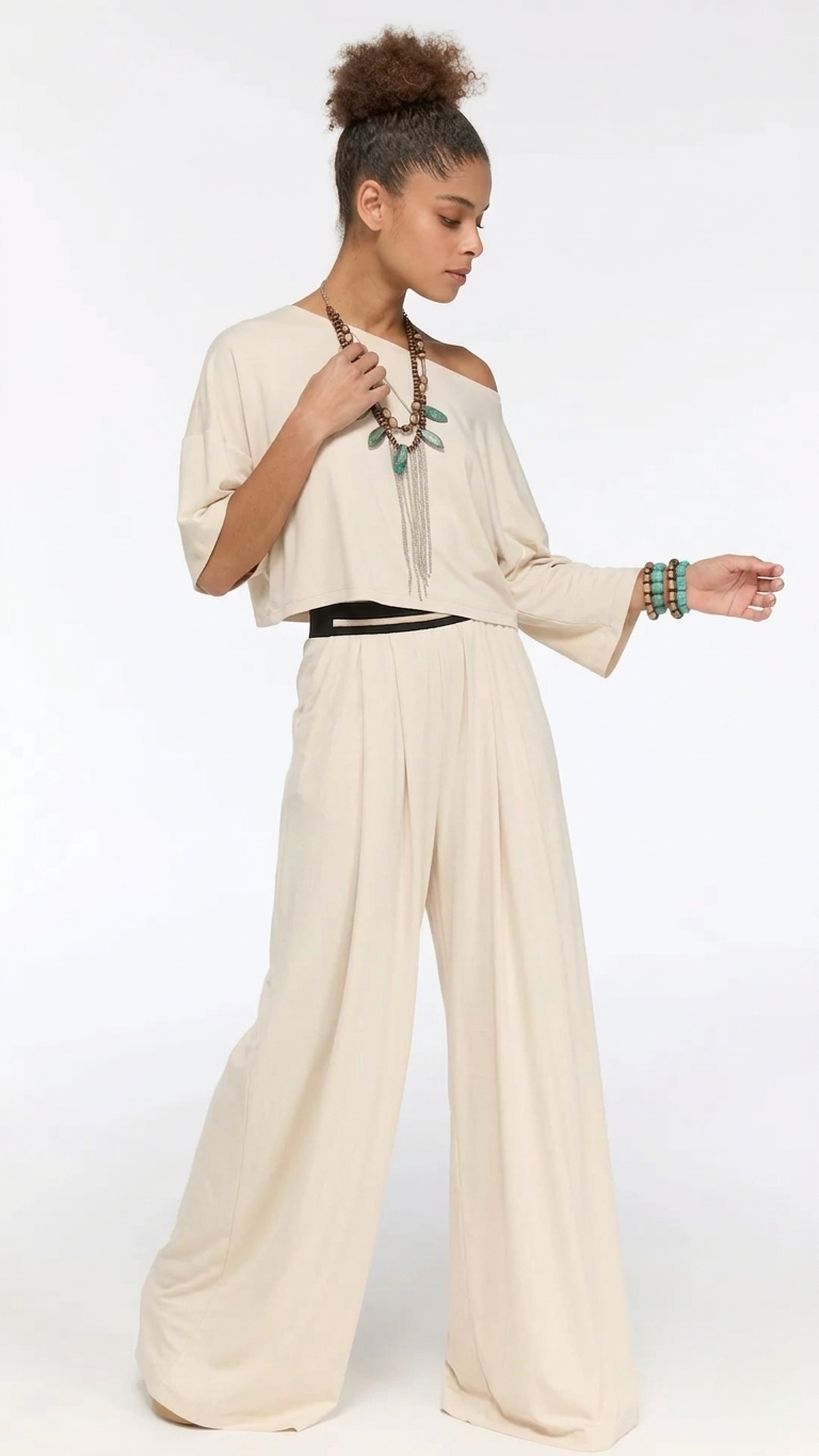 LAMANTE NATÜREL KETEN BOL KESİM BLUZ